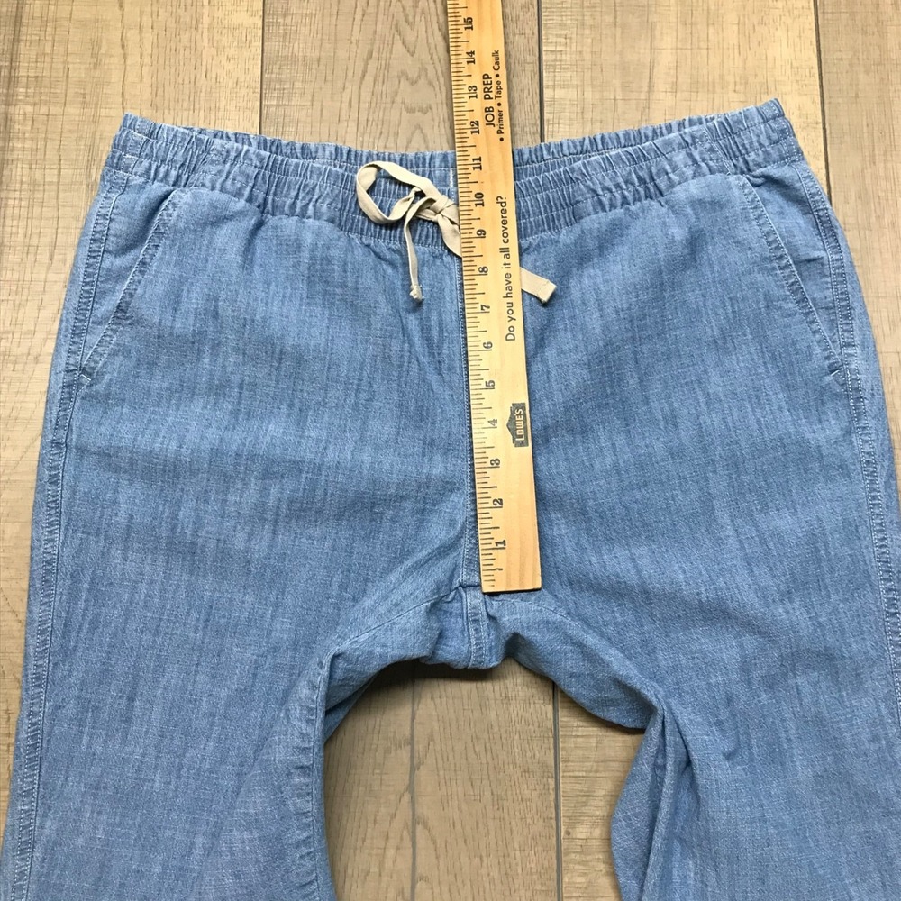 L.L. Bean Pants Womens Size 16P Blue Chinos Lakeswashed Pull on Chambray Ankle - Picture 8 of 10